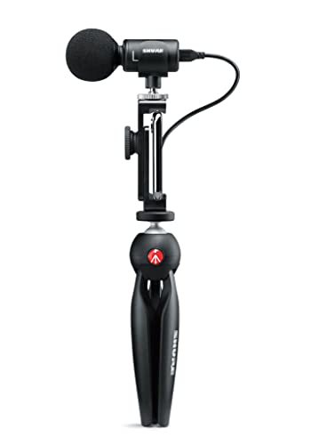 Shure MoveMic 88+ Wireless Microphone - Professional Audio Recorder for Film/Field Recording Interviews, Stereo Mic 4 Polar Patterns | Compatible with iOS/Android via Motiv App (MV88+W-Z7)