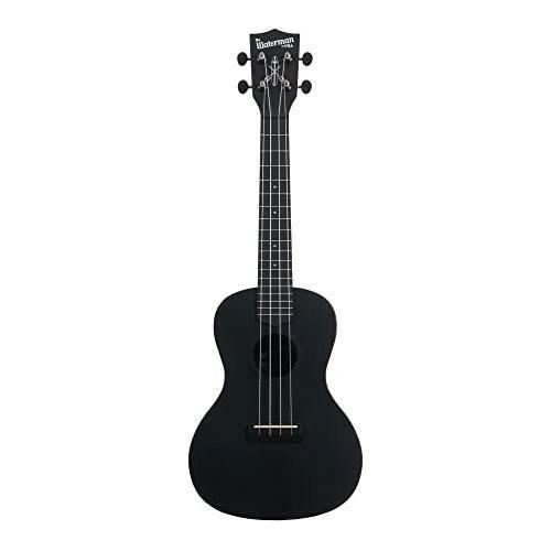 Kala Brand Music Co. The Waterman Beach Collection, 4-String Ukulele, Right, Black Sand, Concert (KA-WMS-BK-C)