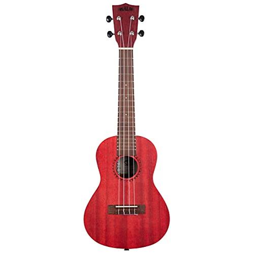 Kala Brand Music Co. Watercolor Meranti Collection, 4-String Ukulele, Right, RED, Concert (KA-MRT C)