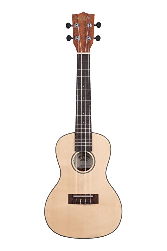 Kala Brand Music Co. Solid Spruce Top Mahogany Travel, 4-String Ukulele, Natural, Concert (KA-SSTU-C)