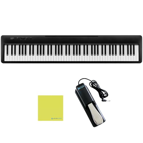 Kawai ES60 88-key Digital Piano in Black Bundle with Liquid Audio Sustain Pedal and Polishing Cloth -
