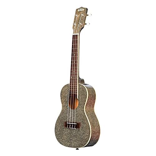 Kala Brand Music Co Sparkle Collection, 4-String Ukulele, Right, Black, Concert (KA-SPRK