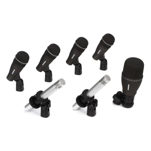 Liquid Audio Samson DK707 7-Piece Drum Mic Kit Bundle w/ 7-Pack Pig Hog PHM10 8mm Mic Cable Polishing Cloth