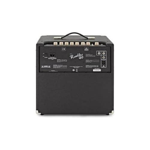 Fender Rumble 40 Bass Amplifier Bundle w/Pig Hog PCH10BK Black Woven Instrument Cable, Power Cable, 12x Fender Picks and Liquid Audio Polishing Cloth