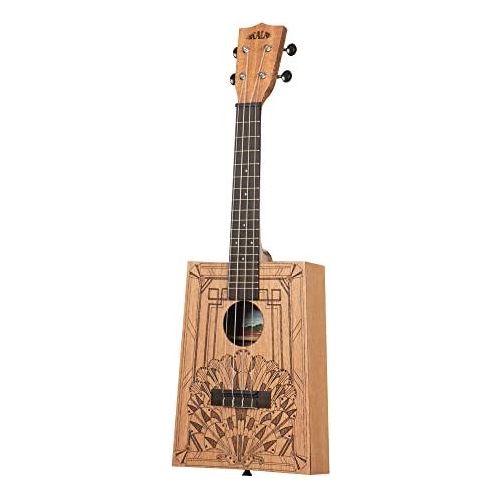 Kala Brand Music Co. Cigar Box Ukulele, 4-String, Right, Natural, Concert (KA-CB-Deco-C-W-Bag)