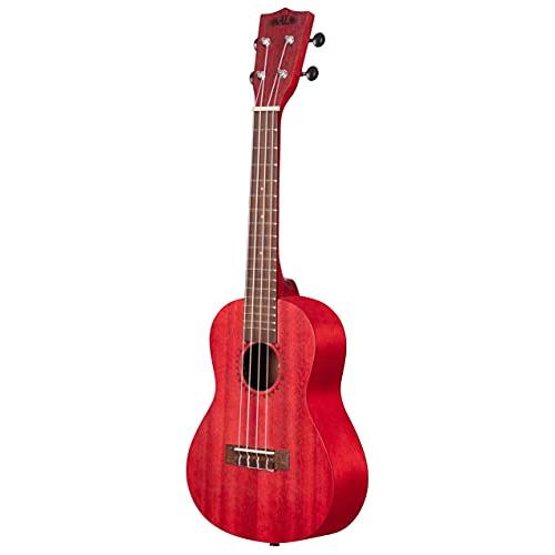 Kala Brand Music Co. Watercolor Meranti Collection, 4-String Ukulele, Right, RED, Concert (KA-MRT C)