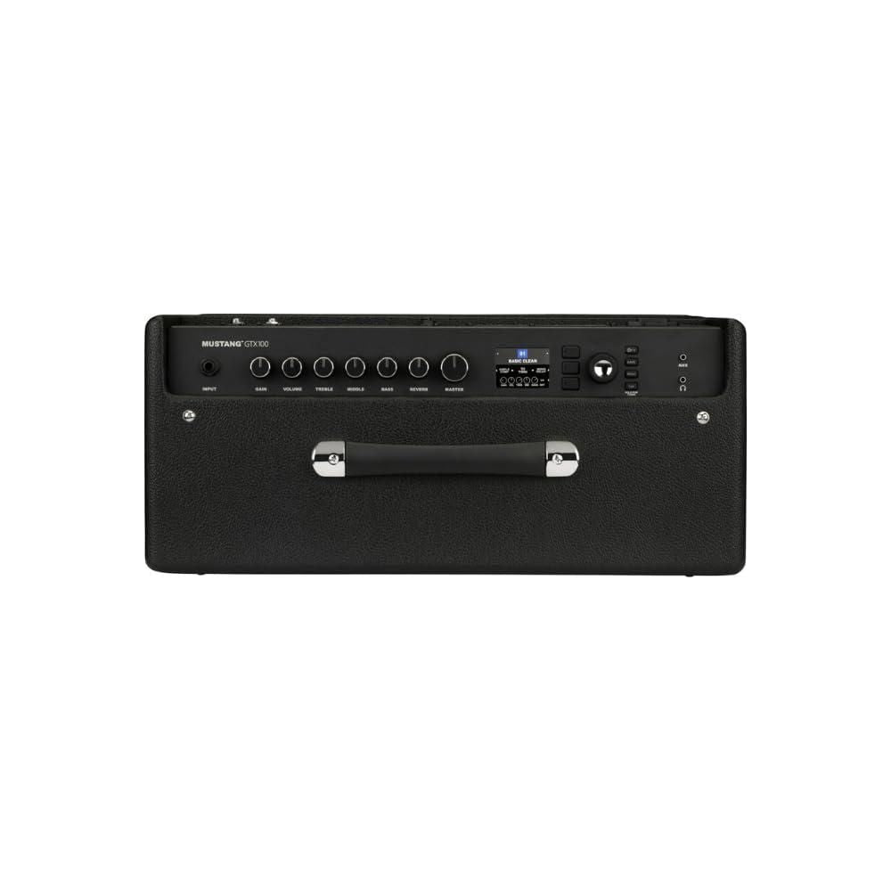 Fender Mustang GTX100 Guitar Amplifiers 120V Bundle w/Pig Hog PCH10BK Instrument Cable, Fender Foot-Switch, Instrument Cable, Power Cable, 12x Fender Picks and Liquid Audio Polishing Cloth