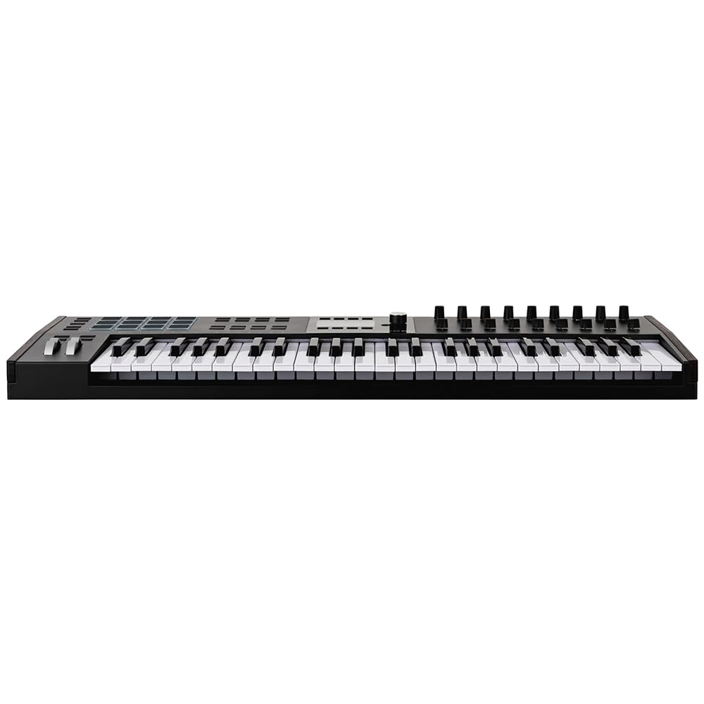 Arturia KeyLab 49 Mk3 Black Bundle with Sustain Pedal & Polishing Cloth – 49-Key USB MIDI Controller, DAW Integration, Faders, Encoders, Pads & Analog Lab Pro Software for Music Production