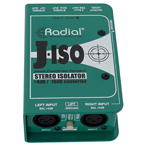Radial Engineering J-ISO Jensen Transformer Equipped Stereo Isolator +4dB to -10dB Converter