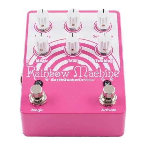 EarthQuaker Devices Rainbow Machine® Polyphonic Pitch Mesmerizer Bundle w/2x Strukture S6P48 Woven Right Angle Patch Cables, 12x Guitar Picks and Liquid Audio Polishing Cloth