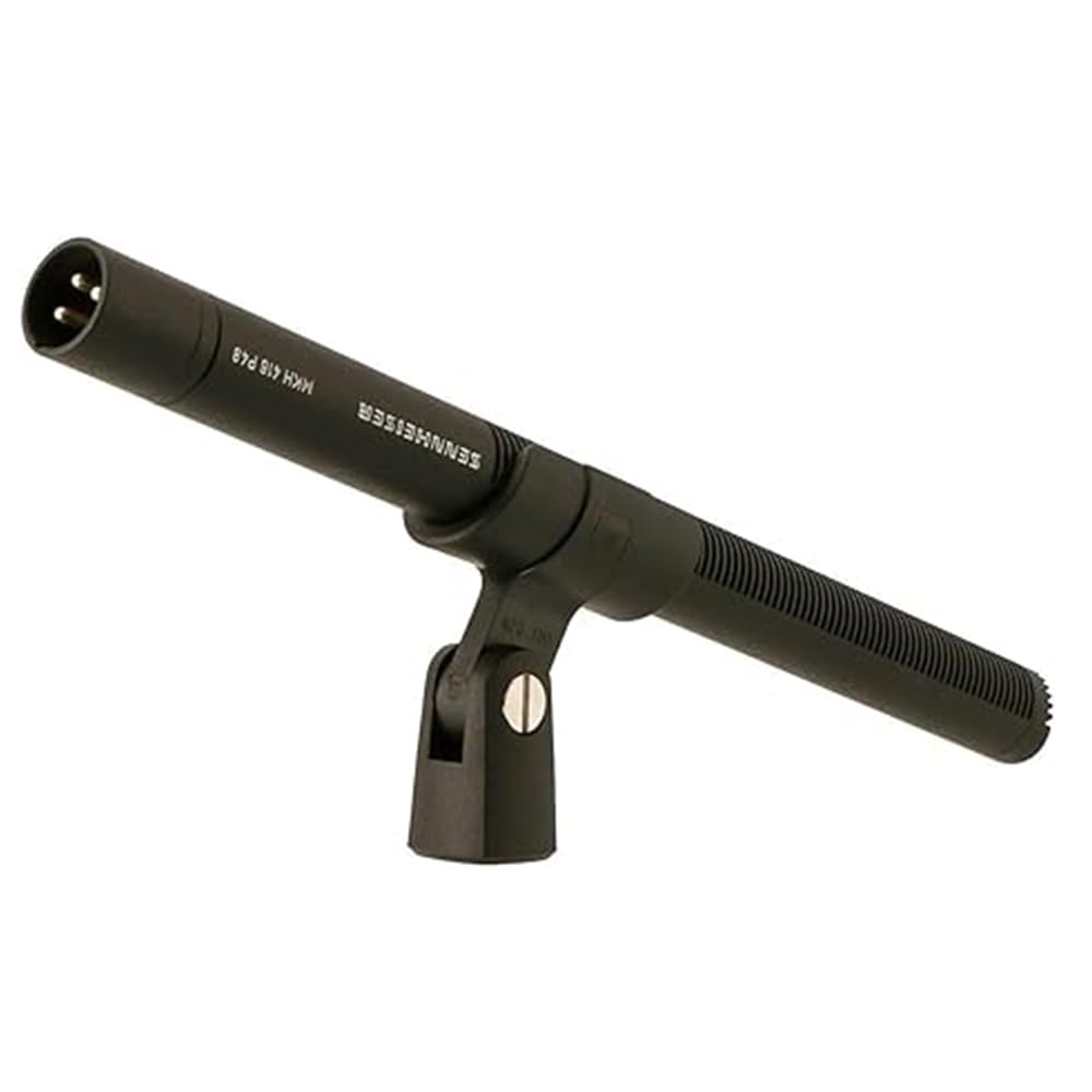 Liquid Audio Sennheiser MKH 416-P48U3 Moisture-Resistant Shotgun Microphone Bundle w/Pig Hog PHM10 8mm Mic Cable, 4-Pack Blucoil AA Batteries Polishing Cloth