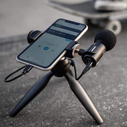 Shure MoveMic 88+ Wireless Microphone - Professional Audio Recorder for Film/Field Recording Interviews, Stereo Mic 4 Polar Patterns | Compatible with iOS/Android via Motiv App (MV88+W-Z7)