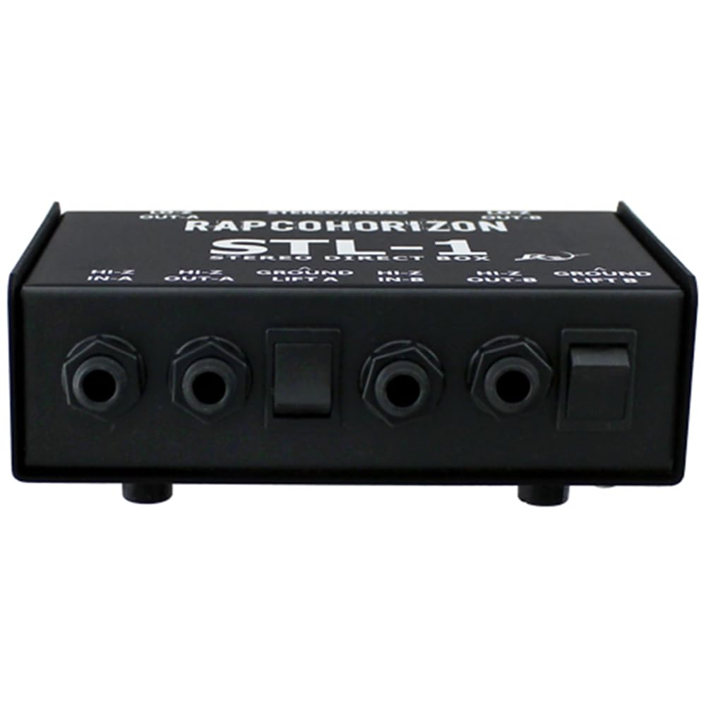 RapcoHorizon STL-1 Stereo Direct Box Bundle w/Pig Hog PCH10BK "Black Woven" Instrument Cable and Liquid Audio Polishing Cloth