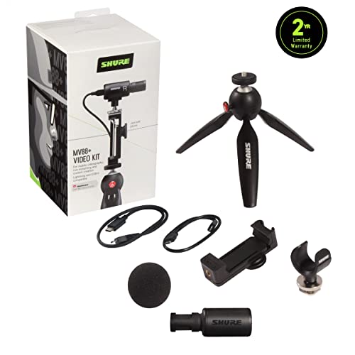 Shure MoveMic 88+ Wireless Microphone - Professional Audio Recorder for Film/Field Recording Interviews, Stereo Mic 4 Polar Patterns | Compatible with iOS/Android via Motiv App (MV88+W-Z7)