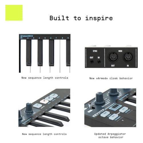 Arturia - Keystep - Portable MIDI Controller, Sequencer and Arpeggiator - 32 Slimkeys, 8-Memory Polyphonic Step Sequencer, 8-Mode Arpeggiator, CV-Compatible(Black)