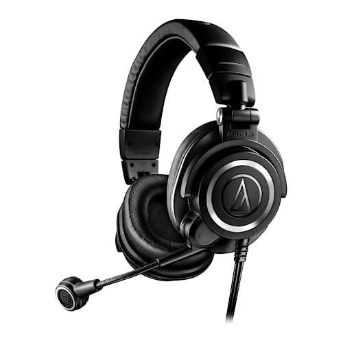 Liquid Audio Audio-Technica ATH-M50XSTS StreamSet Streaming Headset Bundle with Pig Hog 25' Headphone Extension Cable, Polishing Cloth