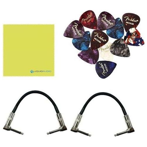 EarthQuaker Devices Blumes Low Signal Shredder Bundle w/2x Strukture S6P48 Woven Right Angle Patch Cables, 12x Guitar Picks and Liquid Audio Polishing Cloth