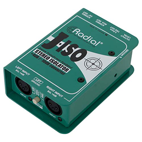 Radial Engineering J-ISO Jensen Transformer Equipped Stereo Isolator +4dB to -10dB Converter