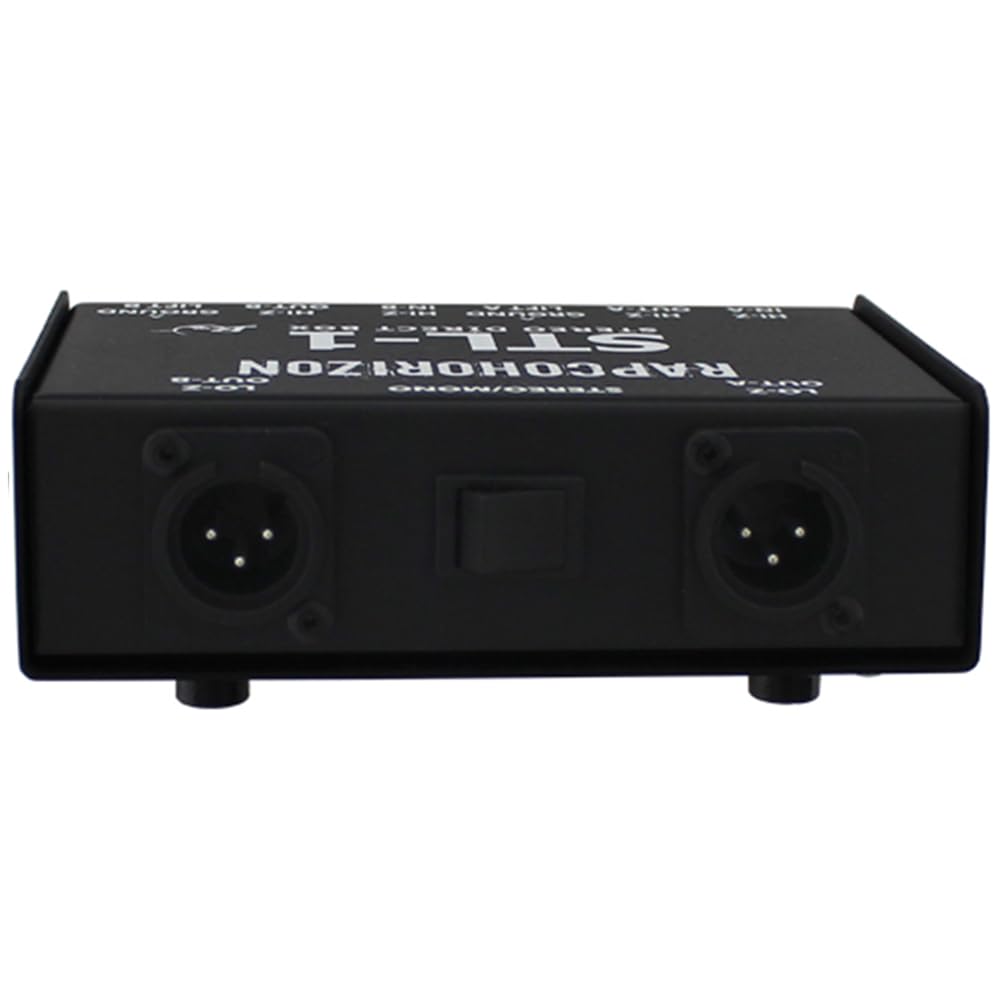 RapcoHorizon STL-1 Stereo Direct Box Bundle w/Pig Hog PCH10BK "Black Woven" Instrument Cable and Liquid Audio Polishing Cloth