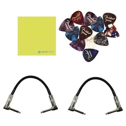 EarthQuaker Devices Rainbow Machine® Polyphonic Pitch Mesmerizer Bundle w/2x Strukture S6P48 Woven Right Angle Patch Cables, 12x Guitar Picks and Liquid Audio Polishing Cloth