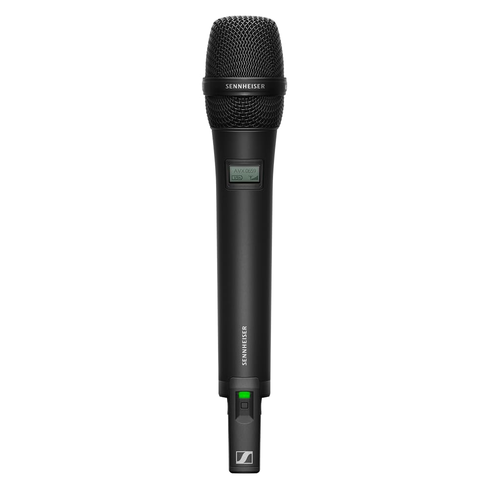 Liquid Audio Sennheiser AVX-Combo Set-4 Wireless Handheld Omnidirectional Microphone Bundle w/Pig Hog PHM10 8mm Mic Cable, 4-Pack Blucoil AA Batteries Polishing Cloth