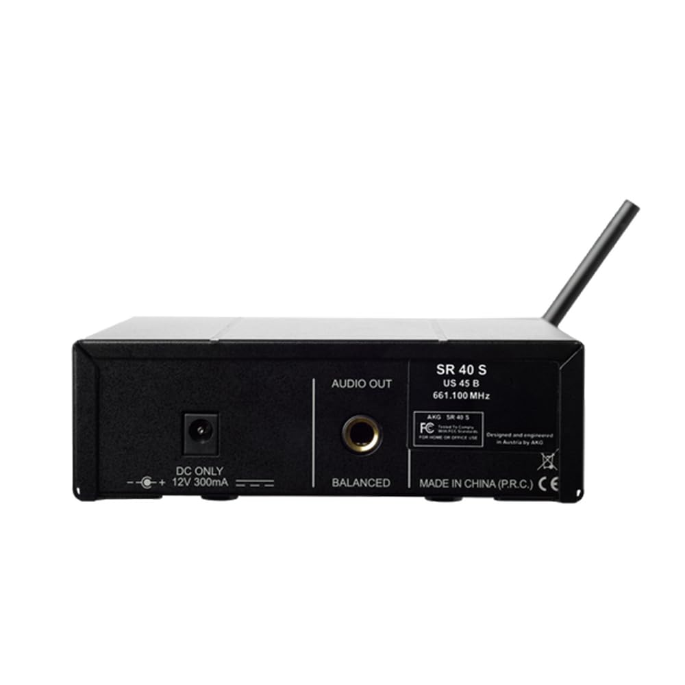 AKG Wireless Microphone System WMS40MINI Vocal Set Band US25D (540.400 MHz) with SR40 Receiver and PT40 Mini Pocket Transmitter Bundle with 4x AA Batteries and Instrument Polishing Cloth