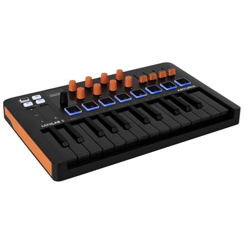 Arturia MiniLab 3 Portable MIDI Keyboard Controller Bundle & Polishing Cloth