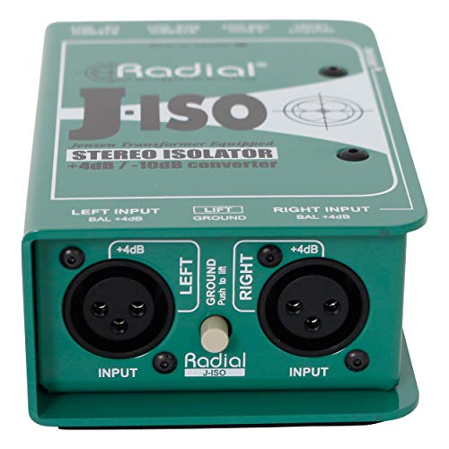 Radial Engineering J-ISO Jensen Transformer Equipped Stereo Isolator +4dB to -10dB Converter