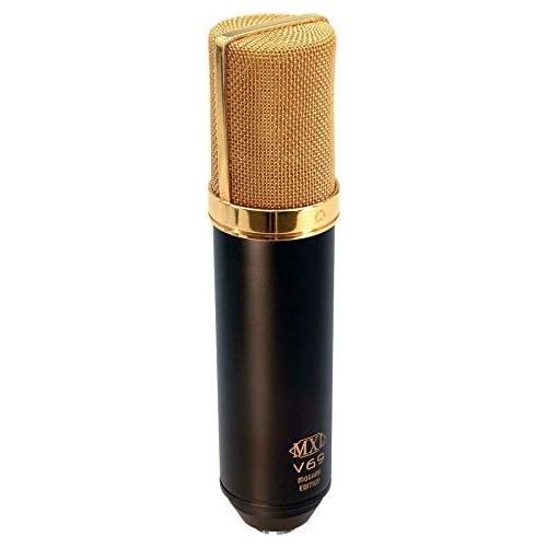 MXL Mics Tube Microphone, XLR Connector, Black with Gold Accents, 47mm x 218mm/1.85 in. x 8.58 in. (MXLV69MEDT)