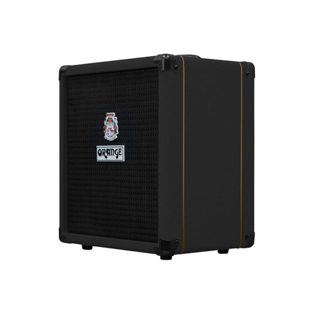 Orange Crush Bass 25 Black Guitar Combo Amp Bundle w/Pig Hog Black Woven Instrument Cable and Liquid Audio Polishing Cloth 1x8 25 Watts, 3 Band EQ & Integrated Chromatic Tuner