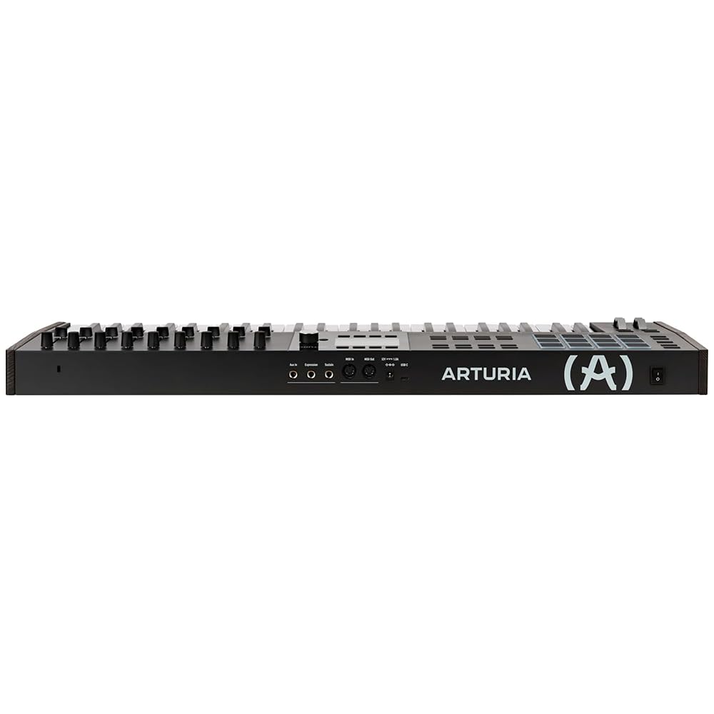 Arturia KeyLab 49 Mk3 Black Bundle with Sustain Pedal & Polishing Cloth – 49-Key USB MIDI Controller, DAW Integration, Faders, Encoders, Pads & Analog Lab Pro Software for Music Production