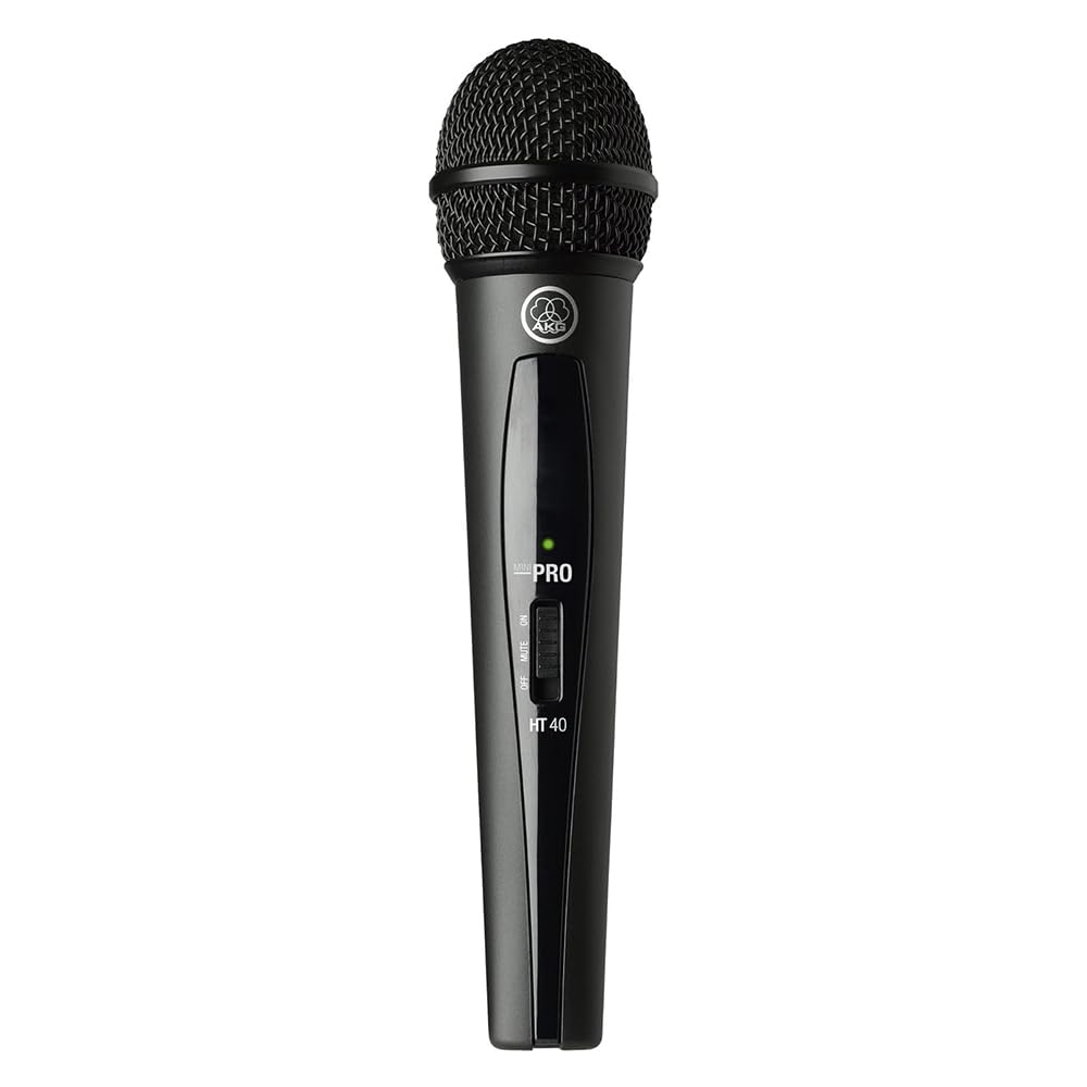 AKG Wireless Microphone System WMS40MINI Vocal Set Band US25D (540.400 MHz) with SR40 Receiver and PT40 Mini Pocket Transmitter Bundle with 4x AA Batteries and Instrument Polishing Cloth