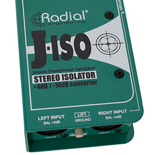 Radial Engineering J-ISO Jensen Transformer Equipped Stereo Isolator +4dB to -10dB Converter