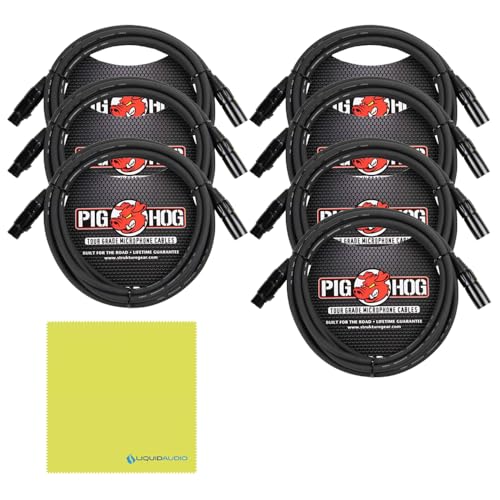 Liquid Audio Samson DK707 7-Piece Drum Mic Kit Bundle w/ 7-Pack Pig Hog PHM10 8mm Mic Cable Polishing Cloth