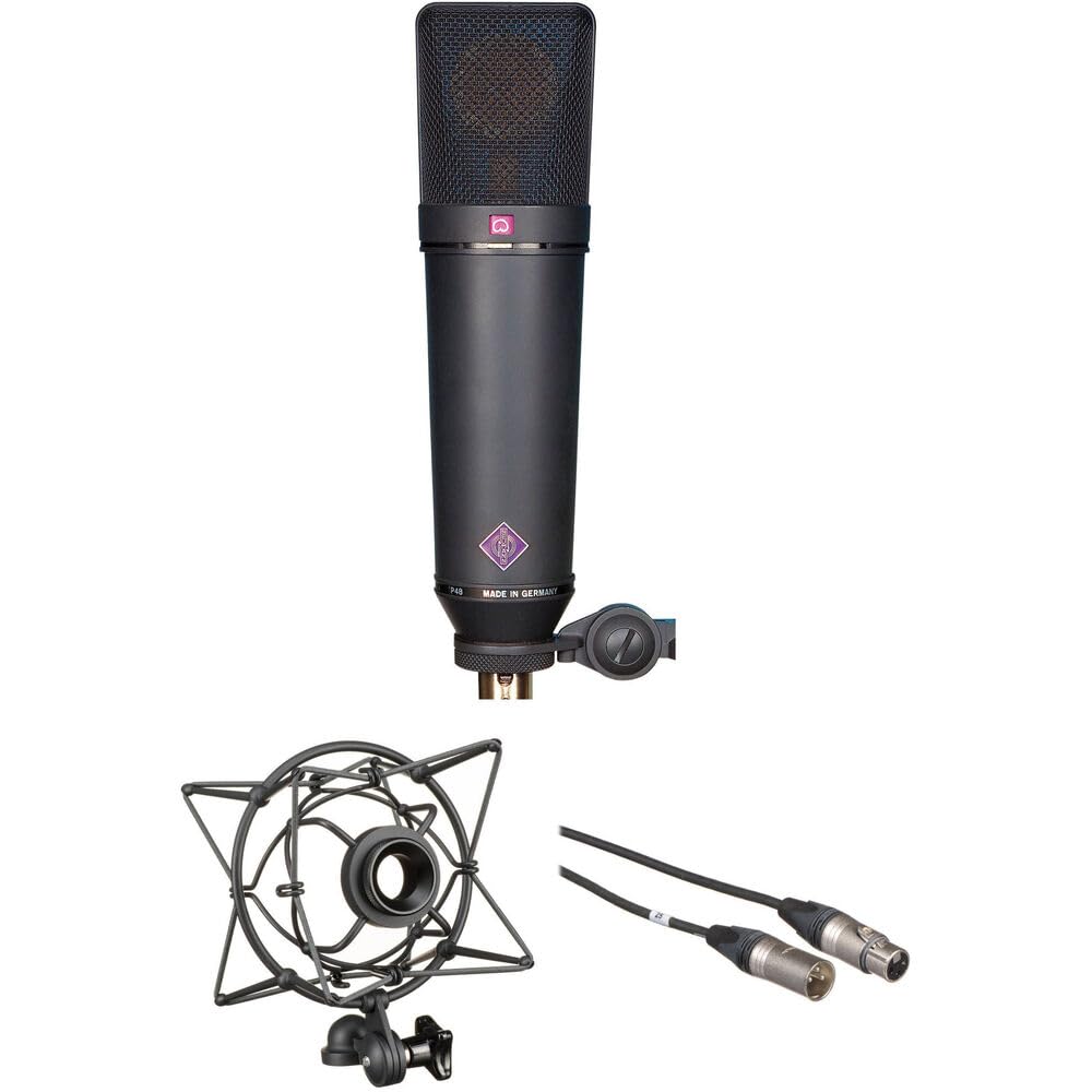 Neumann U 87 Ai mt Set Z Multipattern Large Dual Diaphragm Condenser Microphone in Matte Black Finish with Wood Case