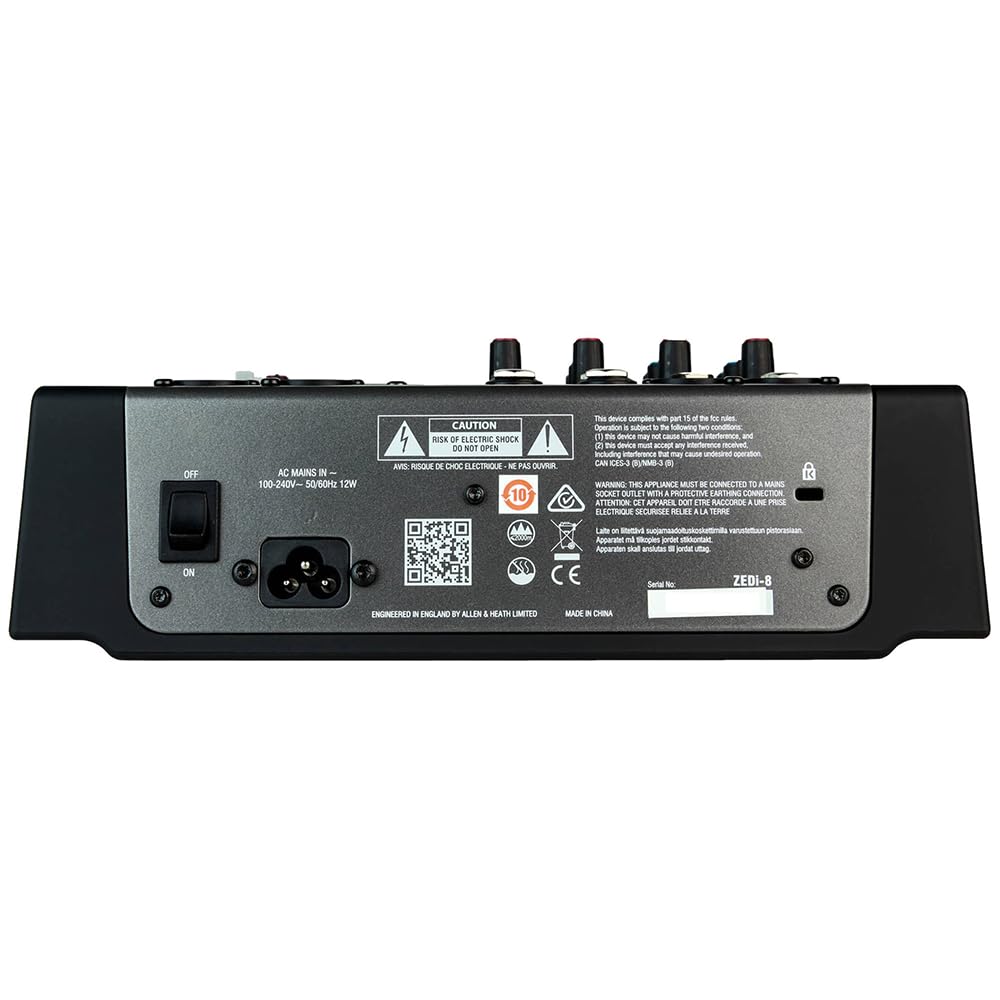 Allen & Heath ZEDi-8 Hybrid Compact Mixer/USB Interface Bundle w/ 2-Pack Pig Hog PHM10 8mm Mic Cable and Liquid Audio Polishing Cloth