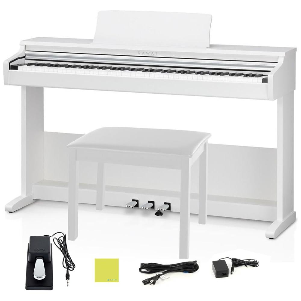 kawai f10h pedal Kawai KDP75 Digital Piano in an Embossed White Finish Bundle with Kawai  F-10H Damper Pedal