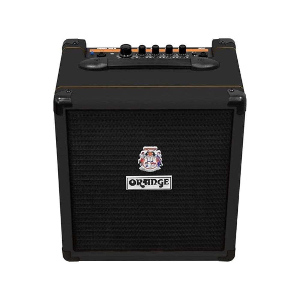 Orange Crush Bass 25 Black Guitar Combo Amp Bundle w/Pig Hog Black Woven Instrument Cable and Liquid Audio Polishing Cloth 1x8 25 Watts, 3 Band EQ & Integrated Chromatic Tuner