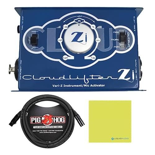 Cloud Microphones CL-Zi Cloudlifter Zi 1-CH DI and Mic Activator Bundle w/Pig Hog 15 XLR Mic Cable & Liquid Audio Polishing Cloth