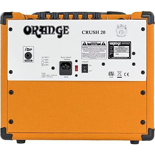 Orange Crush 20 20W 1x8 Guitar Combo Amp Bundle w/Pig Hog Woven Instrument Cable, Power Cable, 12X Picks, and Liquid Audio Polishing Cloth