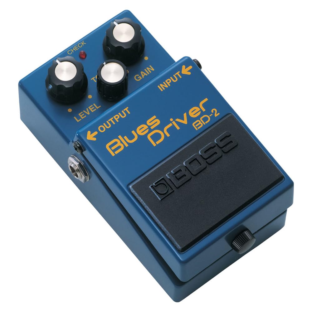 Boss BD-2 Blues Driver Guitar Effects Pedal Bundle with Boss DS-1 Distortion Pedal, 2 Strukture 6" Right Angle Patch Cables, 12 Guitar Picks & Polishing Cloth – Classic Tone & Versatility
