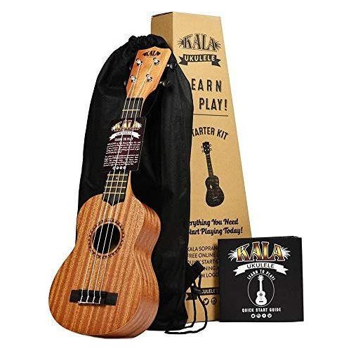 Kala Learn To Play Ukulele Starter Kit, Light Mahogany Stain