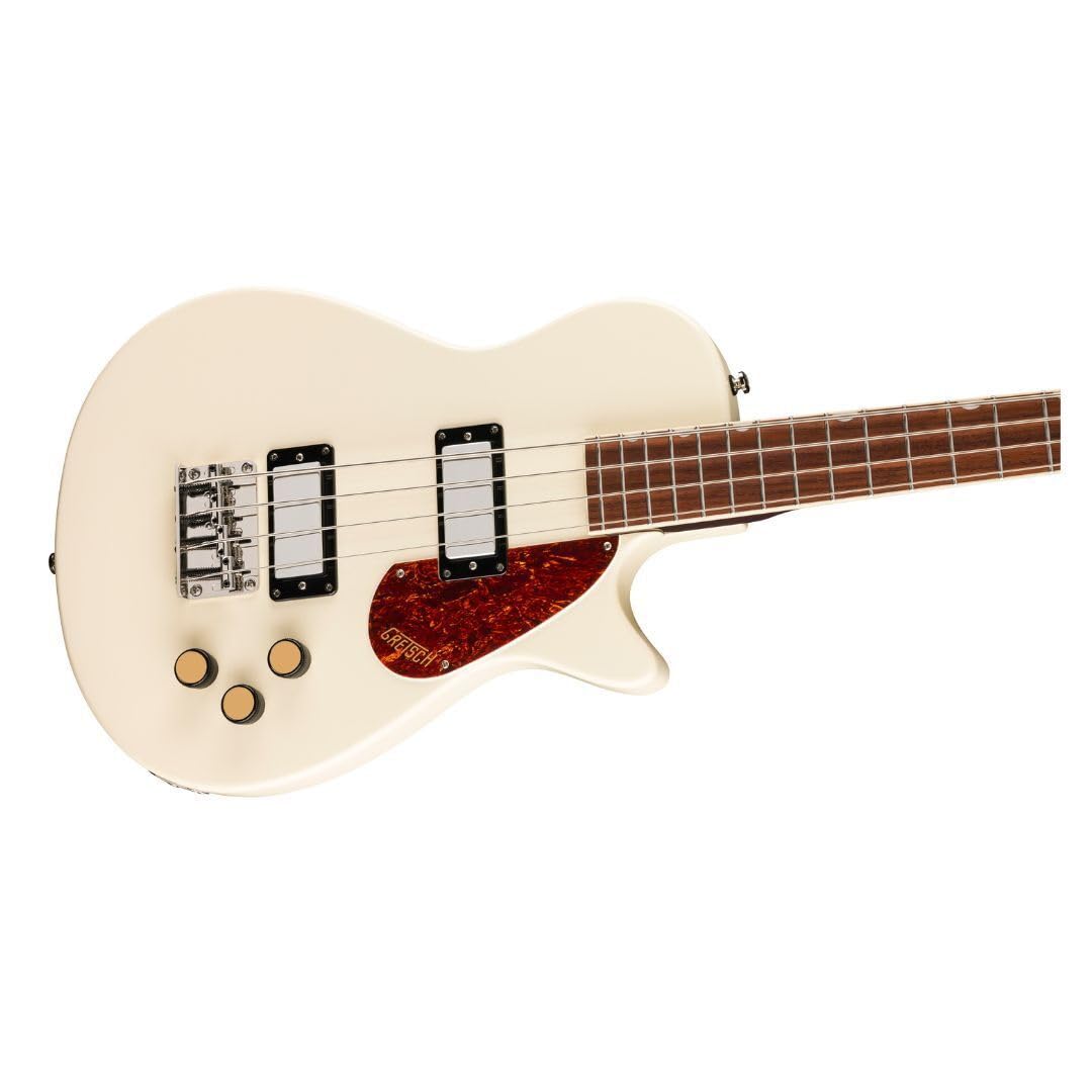 Gretsch Streamliner Jet Club Single-Cut 4-String Right-Handed Bass Guitar with Nato Body and Laurel Fingerboard (Vintage White)