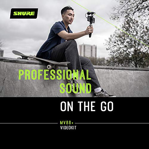 Shure MoveMic 88+ Wireless Microphone - Professional Audio Recorder for Film/Field Recording Interviews, Stereo Mic 4 Polar Patterns | Compatible with iOS/Android via Motiv App (MV88+W-Z7)