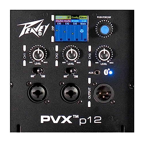 Peavey PVXp™ 12 Bluetooth® 12-Inch Powered Loudspeaker, 2-Yr Warranty, Combine Big Sound with Advanced DSP & Bluetooth, Pole Mount Molded-in, 980 Watts