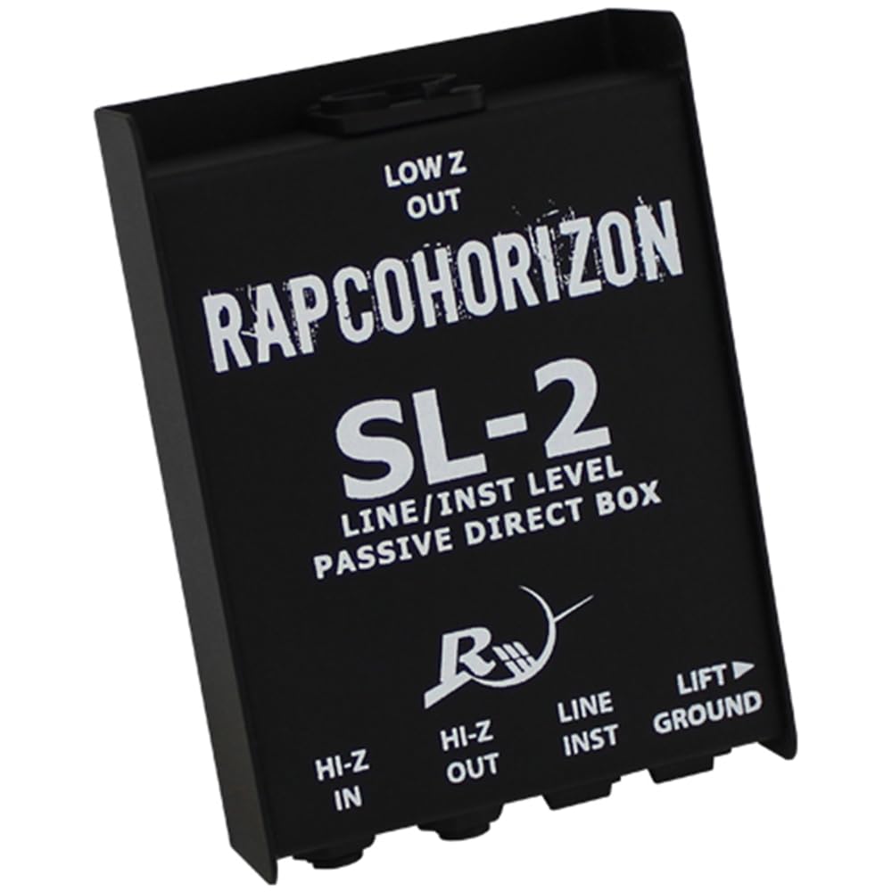 RapcoHorizon SL-2 Passive Direct Box Bundle w/Pig Hog PCH10BK "Black Woven" Instrument Cable and Liquid Audio Polishing Cloth