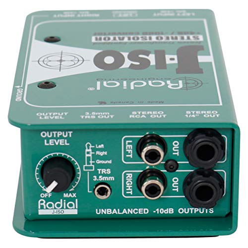 Radial Engineering J-ISO Jensen Transformer Equipped Stereo Isolator +4dB to -10dB Converter