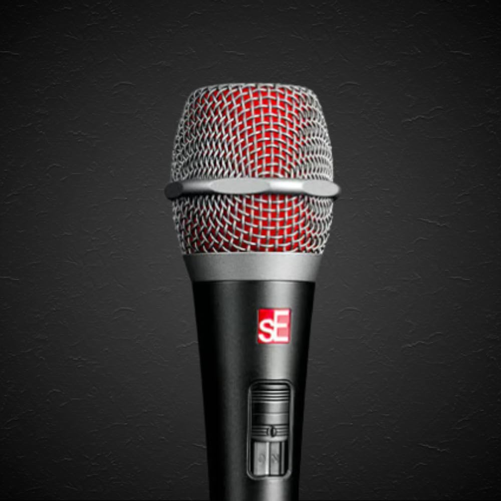 Liquid Audio sE Electronics V7 Switch Supercardioid Dynamic Handheld Microphone Bundle w/Pig Hog PHM10 8mm Mic Cable Polishing Cloth