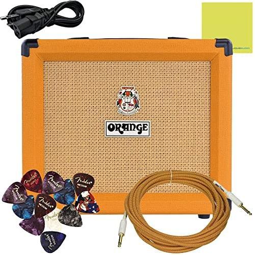 Orange Crush 20 20W 1x8 Guitar Combo Amp Bundle w/Pig Hog Woven Instrument Cable, Power Cable, 12X Picks, and Liquid Audio Polishing Cloth
