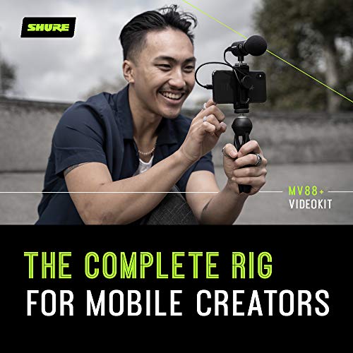 Shure MoveMic 88+ Wireless Microphone - Professional Audio Recorder for Film/Field Recording Interviews, Stereo Mic 4 Polar Patterns | Compatible with iOS/Android via Motiv App (MV88+W-Z7)